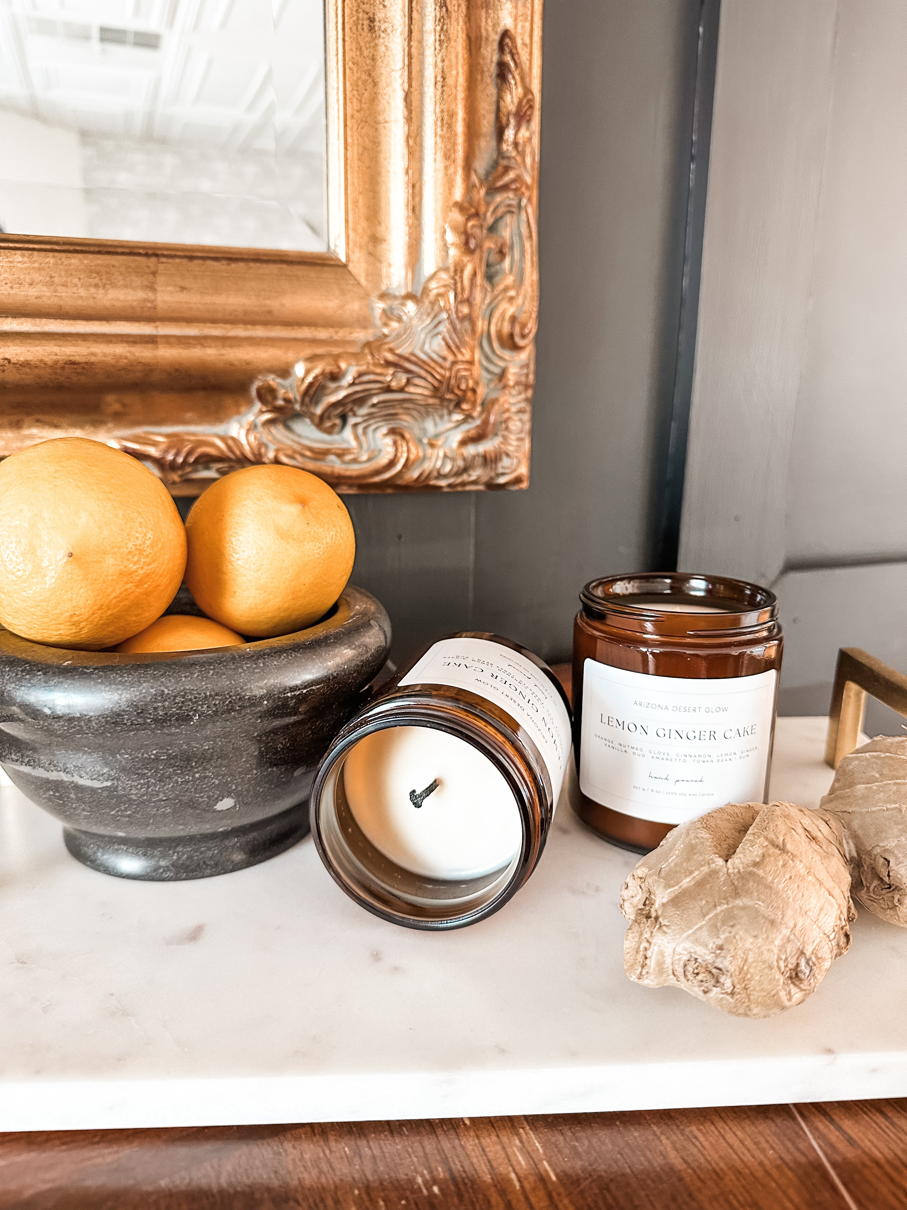 Lemon and Spice Scented Candle | Homemade Candle | Lemon Candle