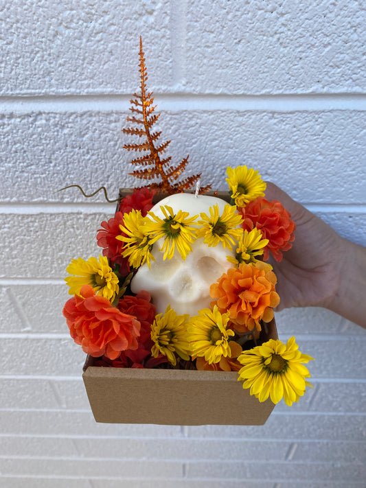 Dia De Los Muertos Skull Candle